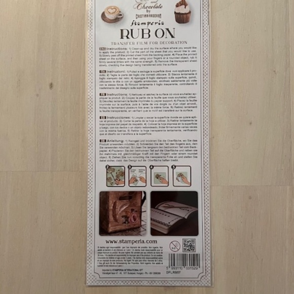 Stamperia Chocolate Rub-On Transfers – Vintage Sweets & Café Theme (4" x 8.5") - Picture 4 of 6